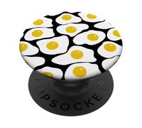 Fried Egg Pattern Sunny Side Up Breakfast Food Funny Design PopSockets PopGrip Adhesivo