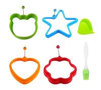 Fried Egg Ring - Fried Egg Mould | Silicona Egg Rings For Freír | 4pcs Multicolored Egg Cooking Ring Molds | Food Grade Grade Egg Cooking Rings | Nonstick Egg Cooking Rings In 4 Shapes for Frying Eggs