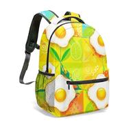 Fried Egg Sunny Side Up Sky Print Mochila de 16 pulgadas Kawaii de dibujos animados para niños, niñas y mujeres impresa, 09., L, Casual