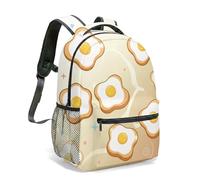 Fried Egg Sunny Side Up Sky Print Mochila de 16 pulgadas Kawaii de dibujos animados para niños, niñas y mujeres impresa, 06., L, Casual