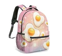 Fried Egg Sunny Side Up Sky Print Mochila de 16 pulgadas Kawaii de dibujos animados para niños, niñas y mujeres impresa, 03., L, Casual
