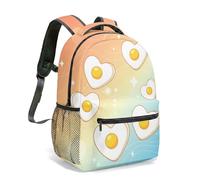 Fried Egg Sunny Side Up Sky Print Mochila de 16 pulgadas Kawaii de dibujos animados para niños, niñas y mujeres impresa, 08., L, Casual