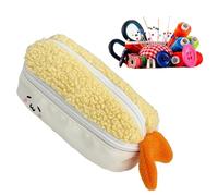 Fried Shrimp Pouch - Cute Plush Organizer, Sewing Tool Bag | Large Capacity Student Craft Storage, Kids Economics Class Notions Case for Daily Travel Classroom School Home Art Projects Quilting