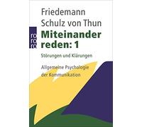 Friedemann Schu Miteinander reden 1: Störungen und Klärungen: Allg (Tapa blanda)