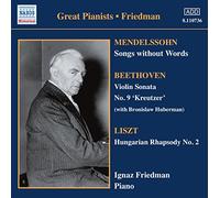 Friedman,Ignaz - Mendelssohn : Romances Sans Paroles - Beethoven, Liszt