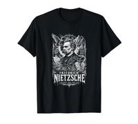 Friedrich Nietzsche conviértete en quien Eres Camiseta gráfica económica, Hombre, Negro, XL