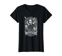 Friedrich Nietzsche conviértete en quien Eres Camiseta gráfica económica, Mujer, Negro, S