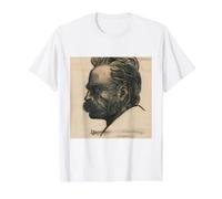 Friedrich Nietzsche ECCE Homo Filósofo Filosofía Pensador Camiseta gráfica económica, Hombre, Blanco, S