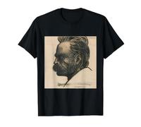 Friedrich Nietzsche ECCE Homo Filósofo Filosofía Pensador Camiseta gráfica económica, Hombre, Negro, M