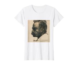 Friedrich Nietzsche ECCE Homo Filósofo Filosofía Pensador Camiseta gráfica económica, Mujer, Blanco, XS