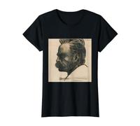 Friedrich Nietzsche ECCE Homo Filósofo Filosofía Pensador Camiseta gráfica económica, Mujer, Negro, L