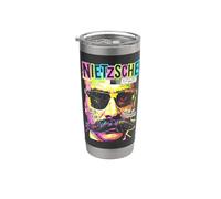 Friedrich Nietzsche Nietzscheanism Funny Pop Art Filosofía Vaso térmico de acero inoxidable de doble pared