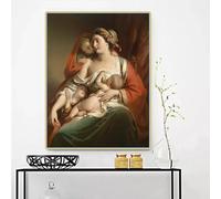 Friedrich Von Amerling "Madre e hijos", lienzo impreso, pintura al óleo, póster, arte de pared, decoración del hogar (60 x 90 cm)