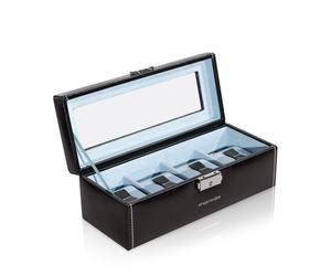 Friedrich23 Estuche Bond para 4 Relojes con Ventana - Negro