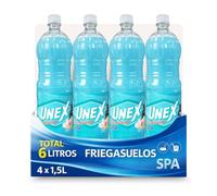 Friegasuelos aroma SPA, Limpiador de suelos olor a SPA, Con un perfume intenso y duradero, Combate malos olores, ideal para conseguir un suelo reluciente y no dejar huellas, 4 botellas de 1.50 Litros