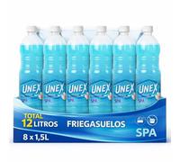 Friegasuelos aroma SPA, Limpiador de suelos olor a SPA, Con un perfume intenso y duradero, Combate malos olores, ideal para conseguir un suelo reluciente y no dejar huellas, 8 botella de 1.50 Litros