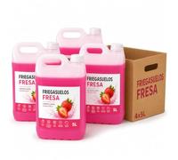 Friegasuelos Neutro Aroma Fresa 5L - Pack Ahorro 4 Garrafas, 20L Totales - Limpiador de Suelos para Terrazo, Mármol, Gres, Cerámica, Hogar, Oficinas, Comunidades y Negocios