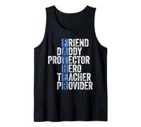 Friend Daddy Protector Hero Teacher Provider - Día del Padre Camiseta sin Mangas