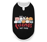 Friend Not Food Vegan Life - Chaleco divertido para perro, sin mangas, camiseta sin mangas para mascotas, camisetas sin mangas para gatos, talla 2XL