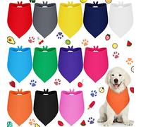Frienda 12 Bandanas Lisas para Perros y Cachorros, Bandanas Ajustables Triangulares de Color sólido para Perro, Bandanas Rojas para Perro, pañuelo Lavable para Perro