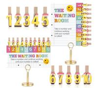 Frienda 23 cuadernos de madera para sala de espera para sala de espera para maestros, asistente de sala de espera, soporte de mesa para el regreso a clases, suministros imprescindibles