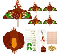 Frienda 27 juegos de manualidades para el día de Pascua, haz tu propia tumba vacía de Jesús Él ha resucitado, kit de manualidades de resurrección de Jesús para el aula de fe, escuela dominical,