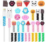 Frienda 30 Piezas Accesorios de Protección de Teléfono Protectores de Cable de Carga Protector de Cargador Lindo Ahorrador de Cable Cargador USB para Líneas de Datos de Móviles