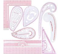 Frienda Juego de 9 estilos de regla de costura métrica transparente de costura, herramienta de costura de plástico, regla de costura para diseñadores, principiantes, diseño de costura, ropa de vestir