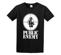 Friendly Bees Public Enemy Retro Vintage Nero Maglietta per T-Shirt Mens Black Unisex Tees Shirt XL