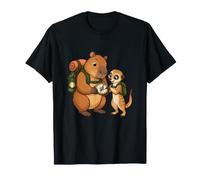Friendly Capybara Comprueba una brújula de Gran tamaño con una pequeña Camiseta