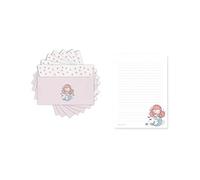 Friendly Fox - Papel infantil para cartas con diseño de sirena, bloc de notas con líneas, en A5 y con 50 hojas, incluye 20 sobres, juego de papel para cartas para niñas
