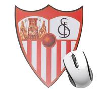 FRIENDLY LICENSE Alfombrilla para Ratón- Base de Goma Antideslizante- Ideal para Gaming- Forma de Escudo de Club de Futbol - Producto Oficial Sevilla FC