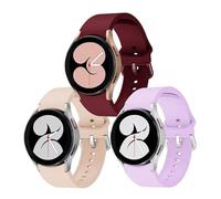 FRIENDLY LICENSE Correa Smartwatch Pack de 3 Compatible con Samsung Galaxy Watch 7 40 mm - Silicona en Colores Vino, Lila y Rosa - Diseño Versátil y Resistente