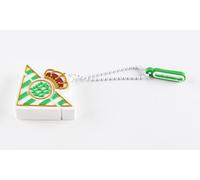 FRIENDLY LICENSE Real Betis Balompié - Pendrive de 32 GB - Forma y Colores del Escudo del Club - Incluye Pequeño Colgante - Acabado Engomado y de Ligero Peso - Producto Oficial del Equipo