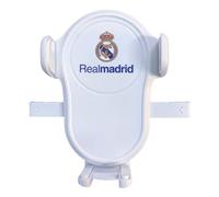 FRIENDLY LICENSE Real Madrid Club de Fútbol - Soporte de Móvil para el Coche - Compatibilidad Universal - Diseño Blanco con Escudo Oficial - Manos Libres - Producto Oficial del Equipo