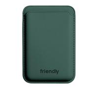 Friendly License - Tarjetero Universal - Hecho de Cuero Sintético - Color Verde Perenne - Compatible con Todos los Modelos de Smartphones - Resistente a Arañazos y Desgaste - Tacto Suave Mate