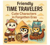 Friendly Time Travelers Coloring Book: Cute Characters in Forgotten Eras: Get ready to color cute animals exploring history! From ancient pyramids, Viking ships, and medieval castles.