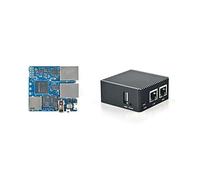 FriendlyElc NanoPi R2S - Mini enrutador de código abierto con puertos Ethernet de doble Gbps (1 GB, DDR4, basado en RK3328 Soc para puerta de enlace inteligente IOT NAS, con carcasa de metal CNC
