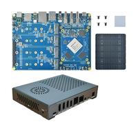 FriendlyELEC CM3588 NAS Kit 2.5G Rockchip Demon Board con estuche mental 4xPCIe3.0 4K/8K CM3588 NAS SDK Kit 4 NVMe HDMI (4 GB Ram+0 GB eMMC)