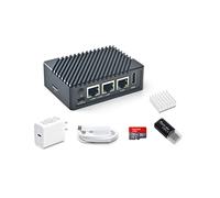 FriendlyElec Nanopi R5S Mini Router OpenWRT con tres puertos Ethernet LPDDR4X 4 GB RAM basado en RK3568 Soc para IOT NAS Smart Home Gateway Soporta submarino Linux Ubuntu (con 20 W PD Power)