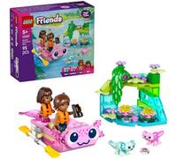 LEGO Friends Aventuras en el Barco-Ajolote de Juguete - 2 Mini Muñecos, 2 Figuras de Animales Adorables, Plantas, Flores y Accesorios - Regalo de Cumpleaños para Niñas de 5+ Años - 42681