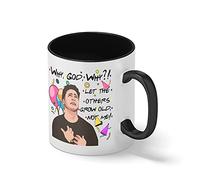 Friends Birthday Joey Friends Birthday Why God Why Blanca taza de café con RIM Negro y manija Mug