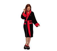 FRIENDS CenParkBlack Ladies Bathrobe Central Perk - Albornoz de forro polar para mujer, negro/rojo/blanco, Talla única para Hombre