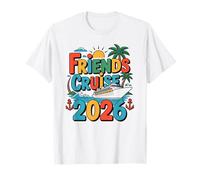 Friends Cruise 2026 Vacaciones grupales Viaje en Barco Tropical Camiseta
