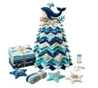 Friends DIY - Juego de árbol de Navidad, pulpo y delfín | Juego de manualidades de acolchado para niños, adultos, mujeres, profesoras de arte, hogar, apartamento, estudio
