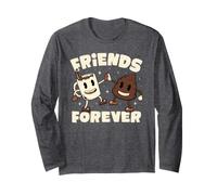 Friends Forever Coffee & Poop Cute Cafeine Lover EduEly Manga Larga