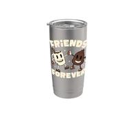 Friends Forever Coffee & Poop Cute Cafeine Lover EduEly Vaso térmico de acero inoxidable de doble pared