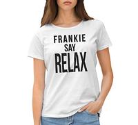 Friends Frankie Say Relax TV Show Camiseta de Mujer Blanca Size S