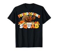 Friends Giving Squad 2026 Groovy Turkey Pumpkin Thanksgiving Camiseta