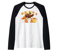 Friends Giving Squad 2026 Groovy Turkey Pumpkin Thanksgiving Camiseta Manga Raglan